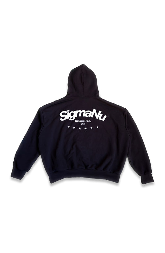 SIGMA NU HOODIE BLACK WHITE