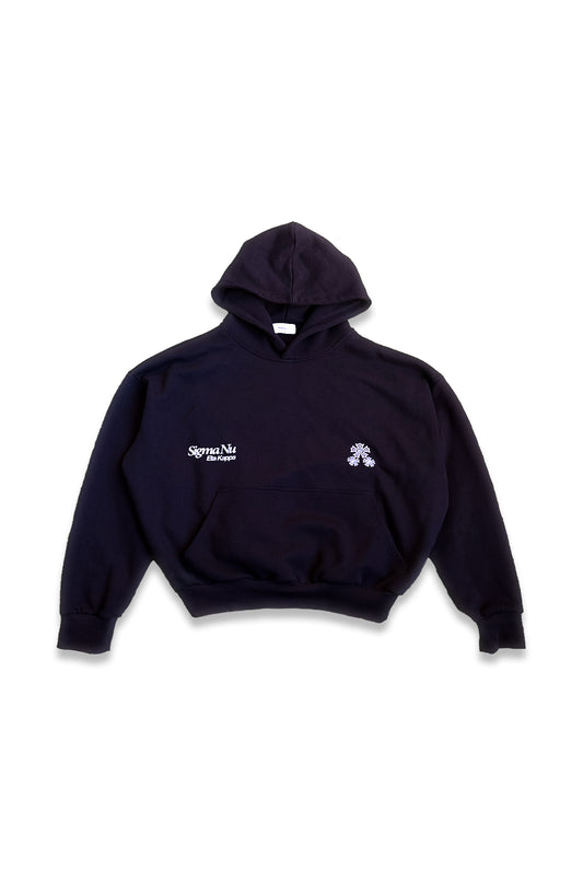SIGMA NU HOODIE BLACK WHITE